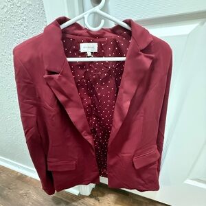 Skies Are Blue Burgundy Polka Dot Top